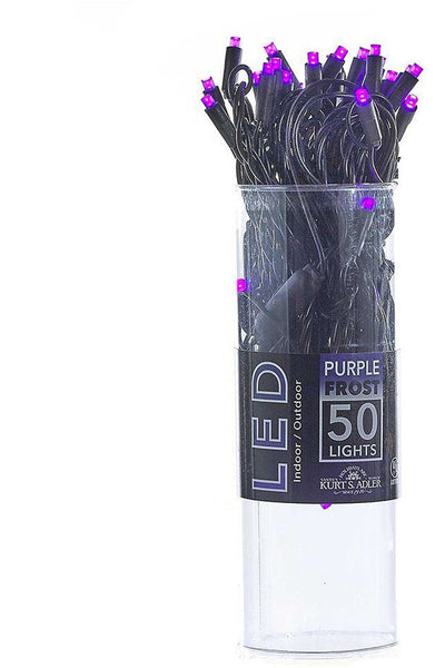 Purple Frost LED Black Wire Light Set 50 Lights 25.5'