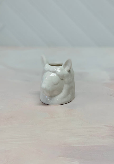 PLANTER STONEWARE LLAMA HEAD