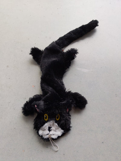 STEEL DOG FLAT CAT BLK DOG TOY