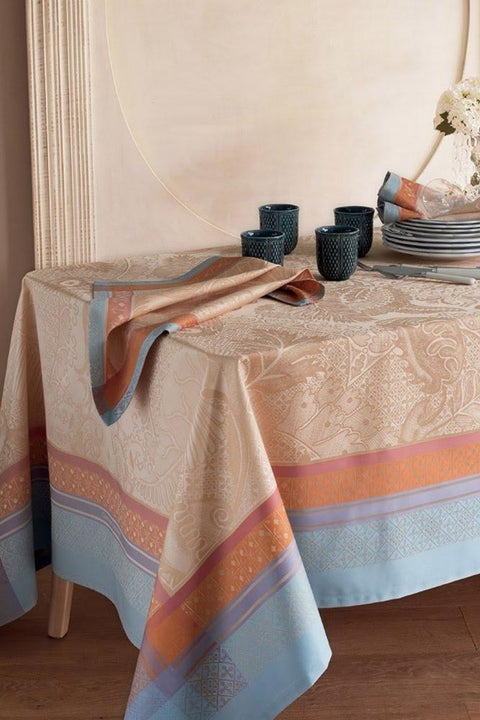 Garnier-Thiebaut Isaphire Iridescent Tablecloth 69" x 69"