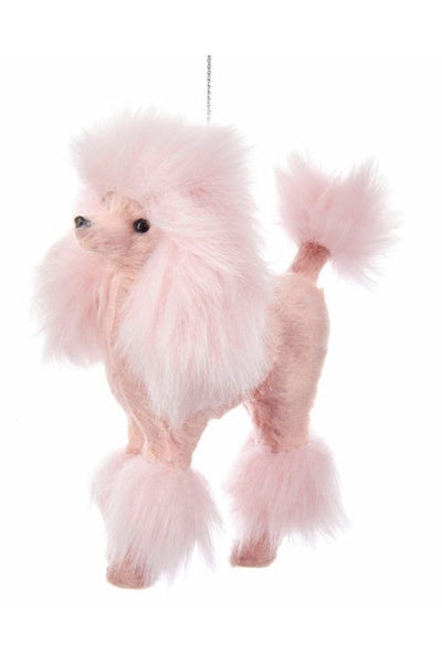 Furry Pink Poodle Ornament 5"