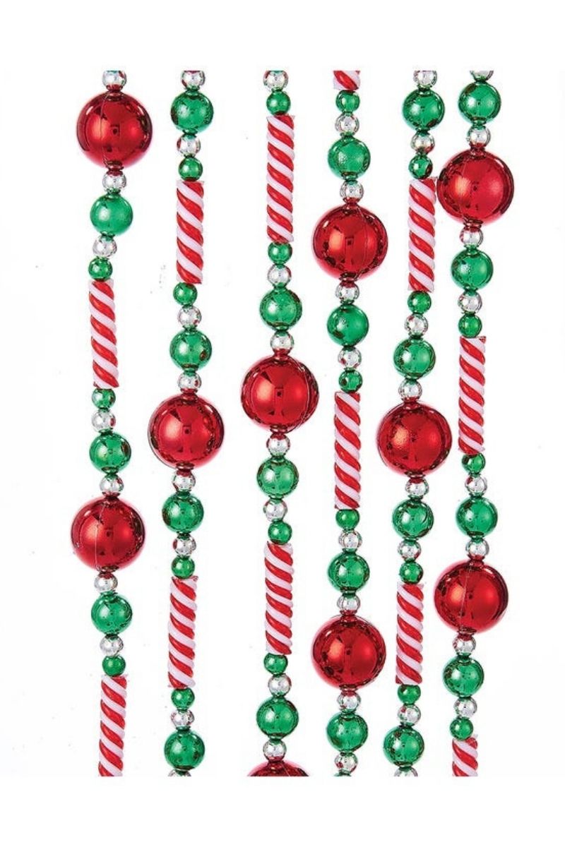 Candy Bead Garland With Red Balls 8'