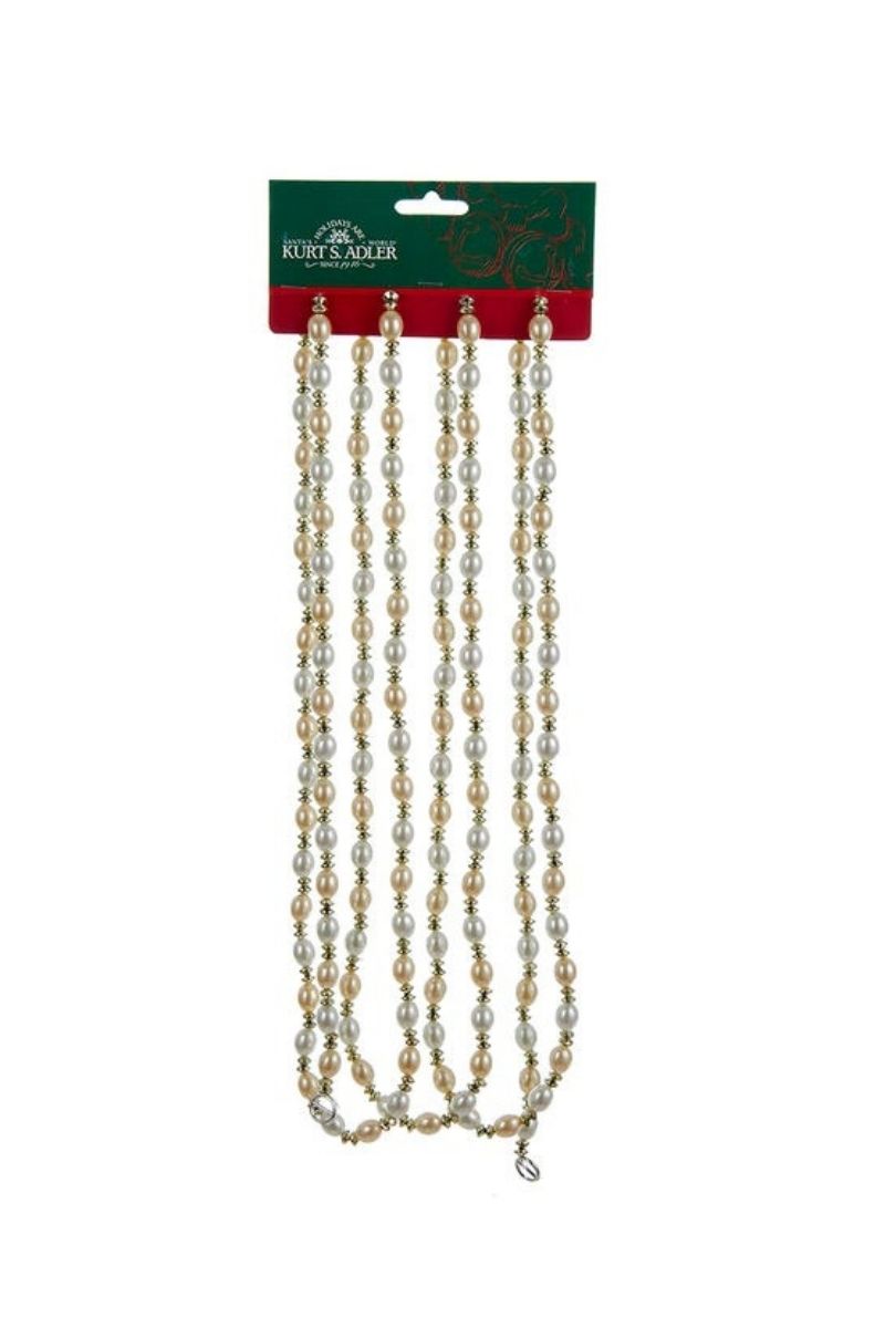 Ivory Gold Bead Garland 9'