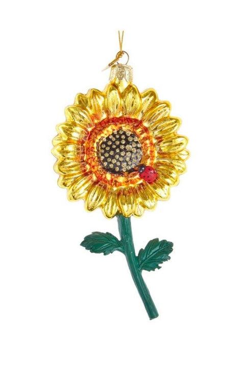 Noble Gem Glass Sunflower Ornament 5.75"