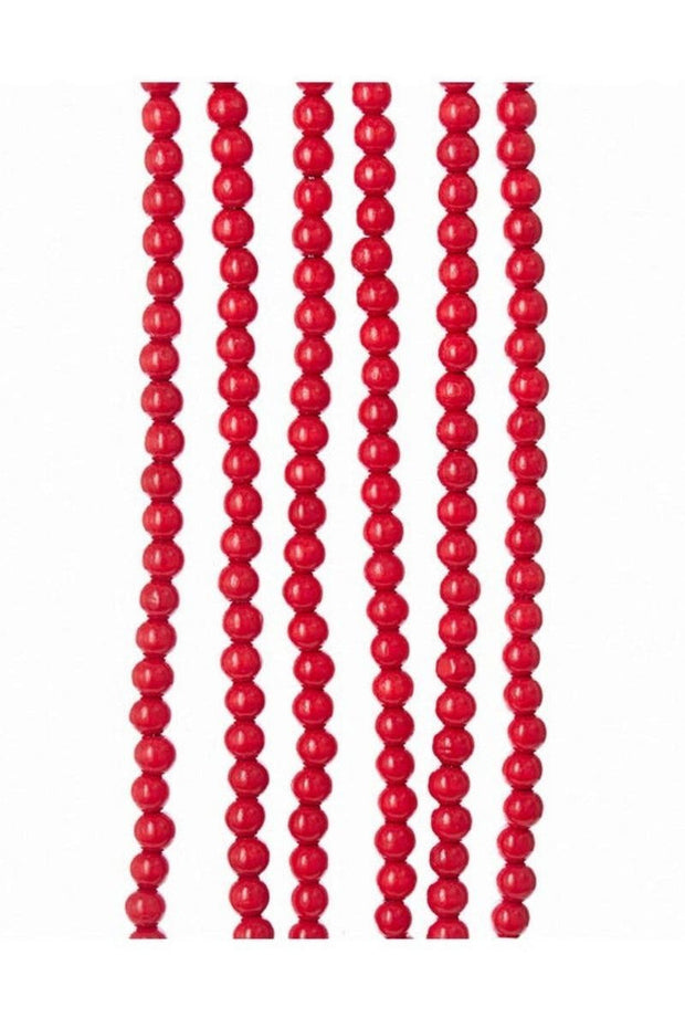 Wood Bead Garland 9' Red