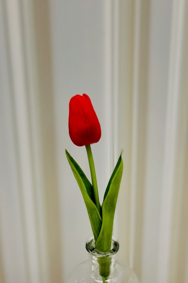 Faux Real Touch Mini Tulip 13" Red