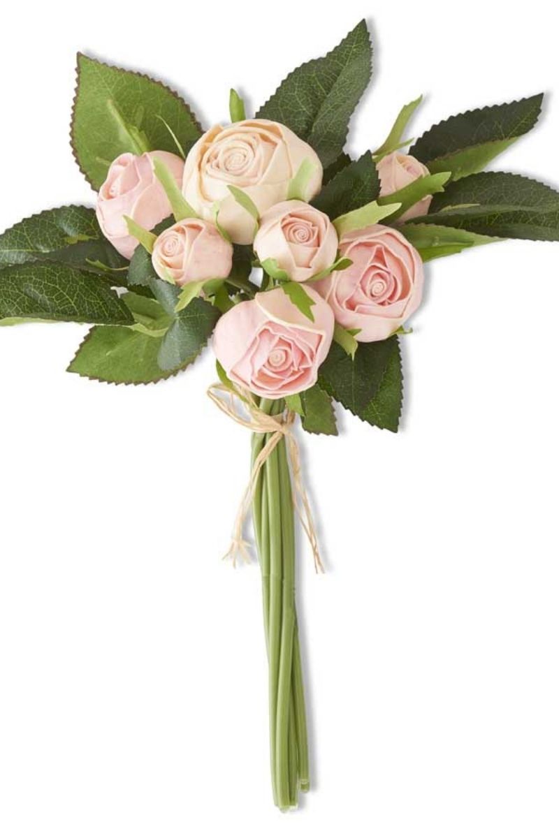 SILK BNCH CABBAGE ROSE 10" PK
