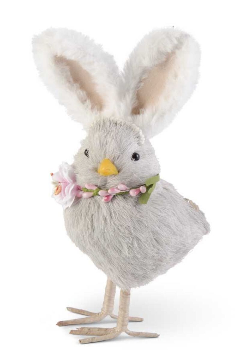 Chick with Bunny Ears 8.5" Grey