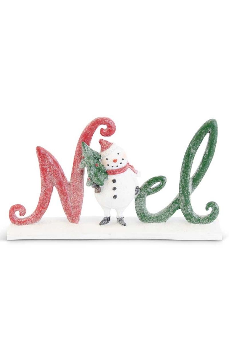 CUTOUT NOEL W/SNOWMAN 10.5"