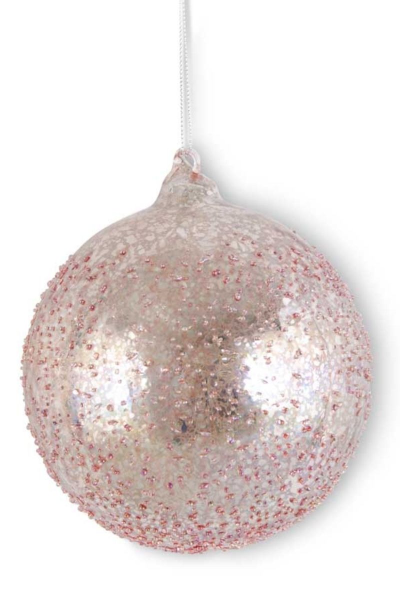 ORN BALL MRC GLS LT PNK 4.75"