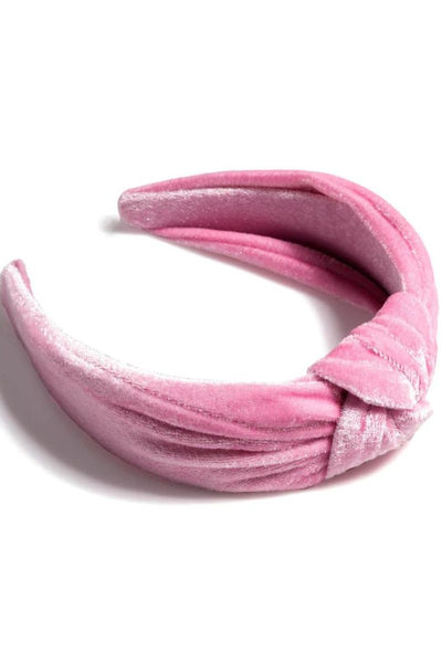 Shiraleah Knotted Velvet Pink Headband