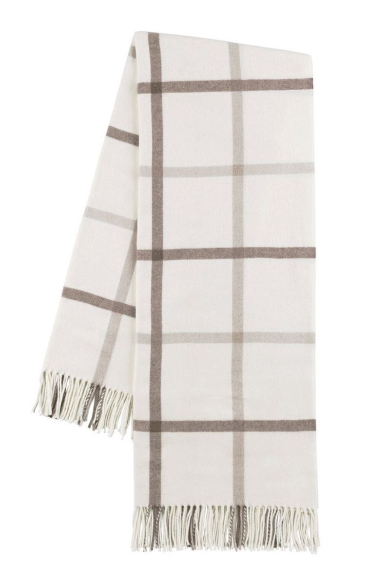 Lands Downunder Tattersall Throw Barnwood/Dune Stripe