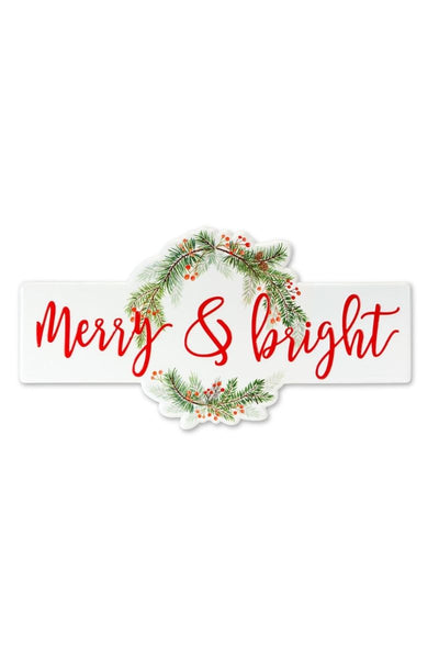 SIGN, MERRY & BRIGHT 23.5"x 12