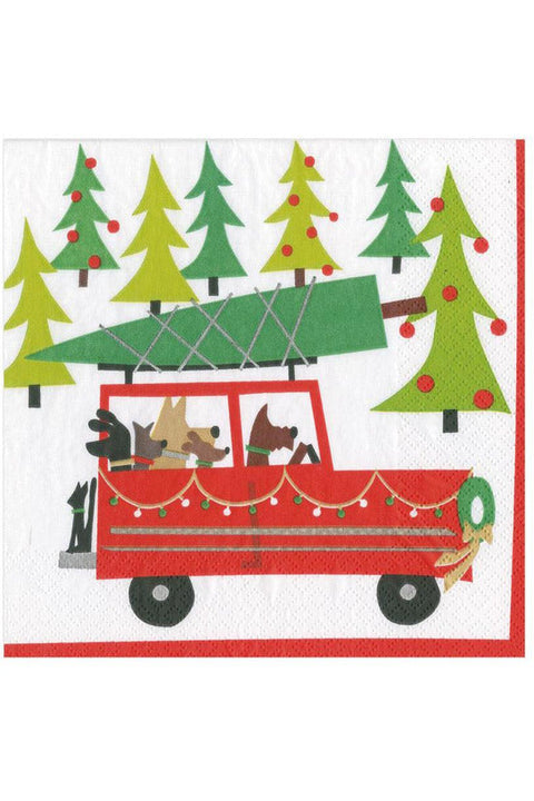 Caspari Doggy Tree Adventure Luncheon Napkins