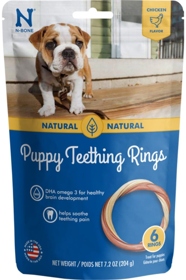 N-Bone Puppy Teething Ring Chicken Flavor 6 pack