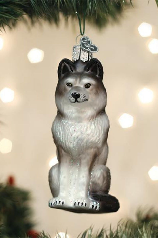 Sitting Wolf Ornament