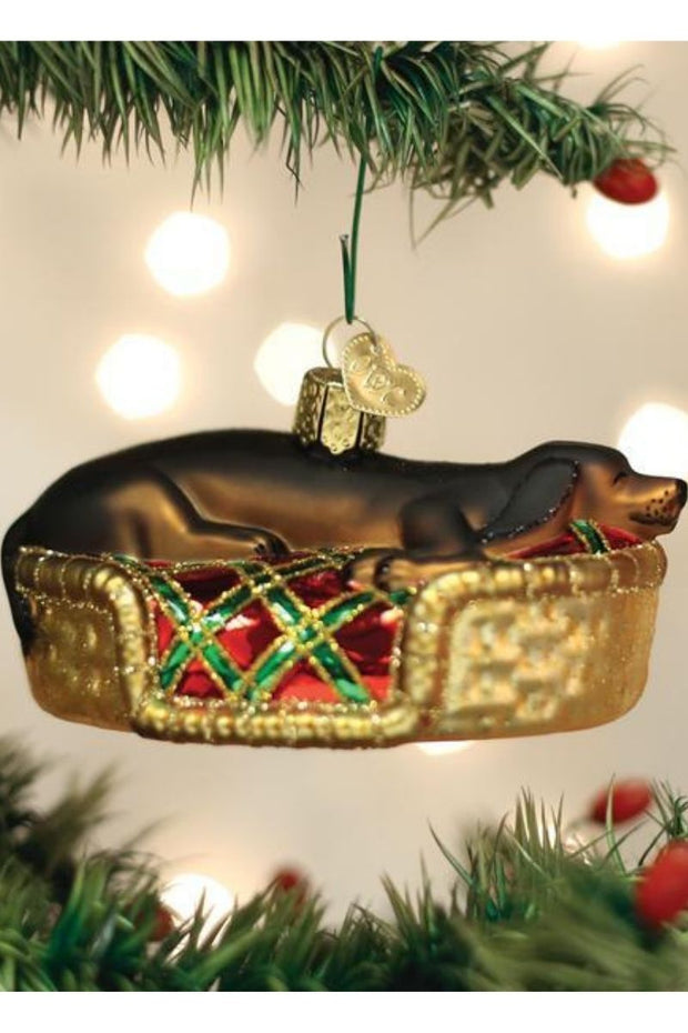 Sleepy Dachshund Ornament