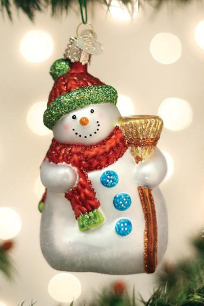 Snowman with Broom Ornament