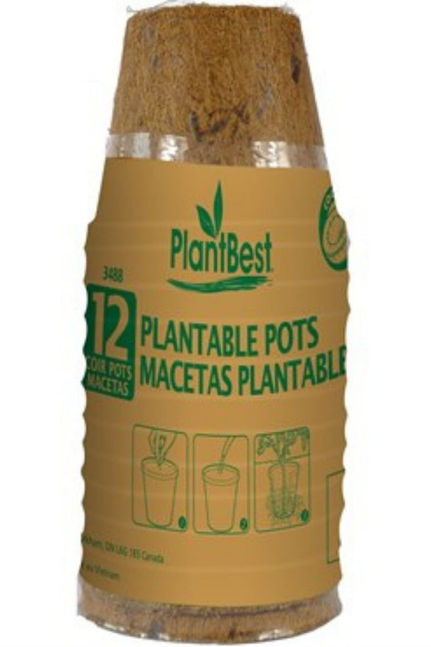 PlantBest Coconut Coir Pots 12/pk 2.5 in