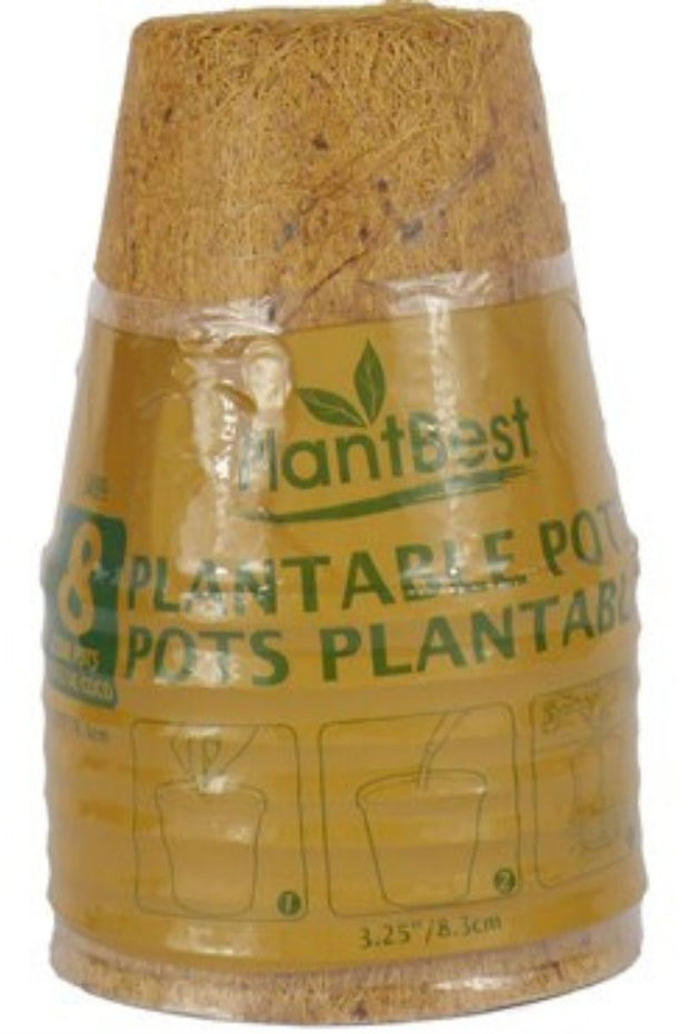 PlantBest Coconut Coir Pots 8/pk 3.25 in