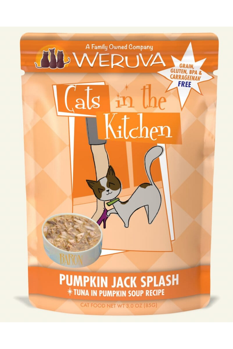 Weruva Cats In The Kitchen Originals Pumpkin Jack Splash Tuna in Pumpkin Soup Recipe Pouch 3 oz