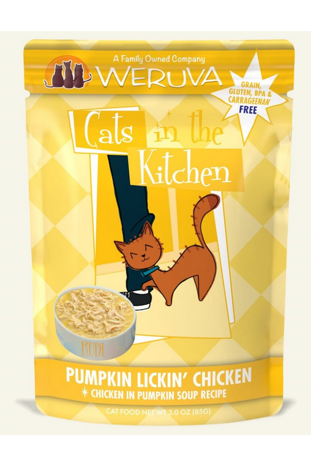 Weruva Cats In The Kitchen Originals Pumpkin Lickin' Chicken Chicken in Pumkin Soup Recipe Pouch 3 oz