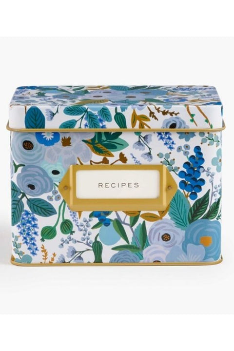 RECIPE BOX, GARDEN PARTY BLUE