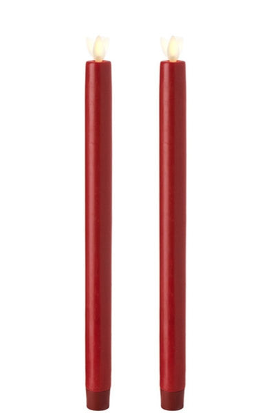 CANDLE, 10" TAPER SET/2 RED UN