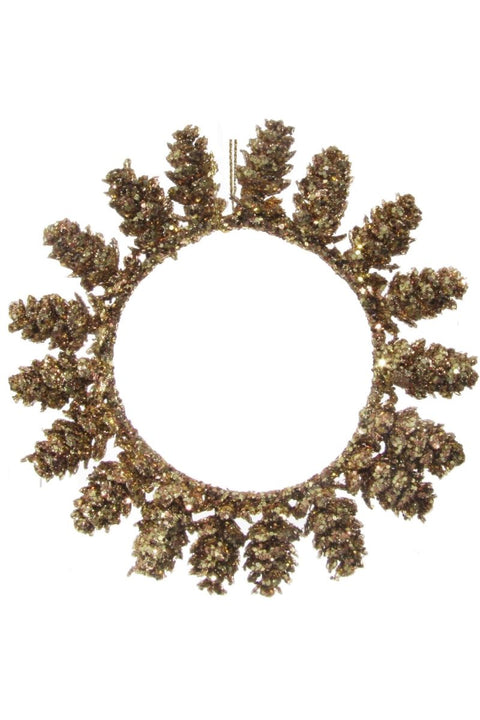 WREATH GLITTER CONE GOLD