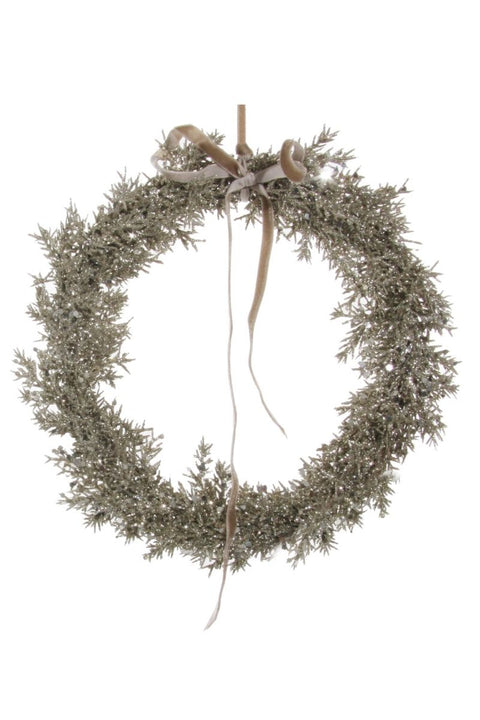 WREATH JUNIPER GLT W/SIL BEADS