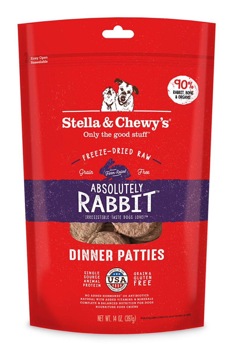 Stella & Chewy's Freeze Dried Raw Absolutely Rabbit Dinner Patties 14 ...