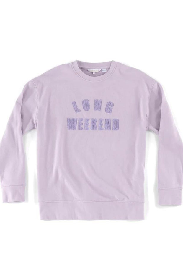 Shiraleah "Long Weekend" Lilac Sweatshirt Large