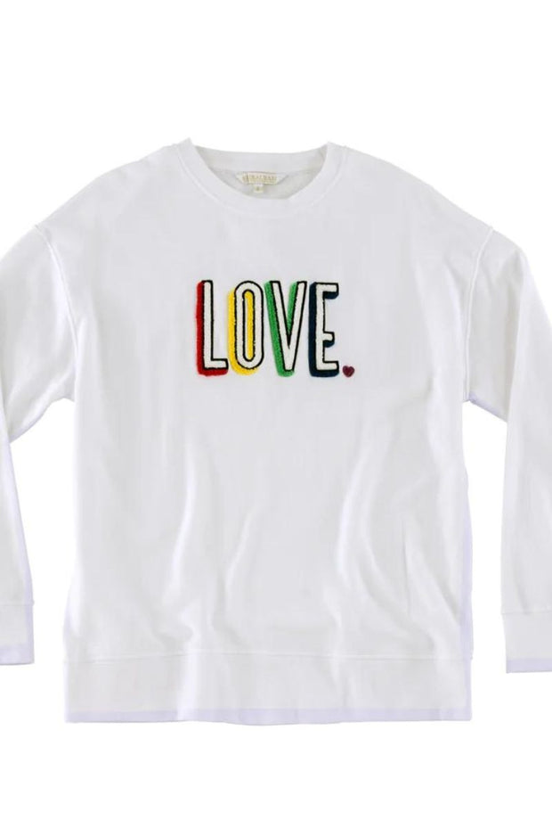 Shiraleah "Love" White Sweatshirt Medium