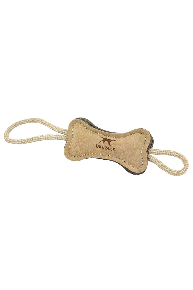 Tall Tails Natural Leather Bone Dog Toy 6"