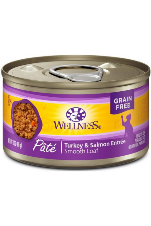 Wellness Grain-Free Turkey & Salmon Canned Cat Food 3 oz