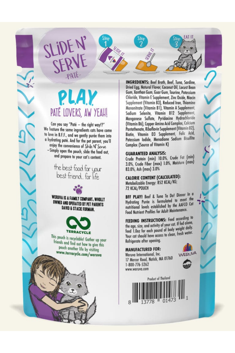 Weruva BFF P.L.A.Y. Beef & Tuna Ta Da! Pouch 3 oz