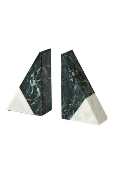 BOOKENDS MARBLE WHITE/GREEN