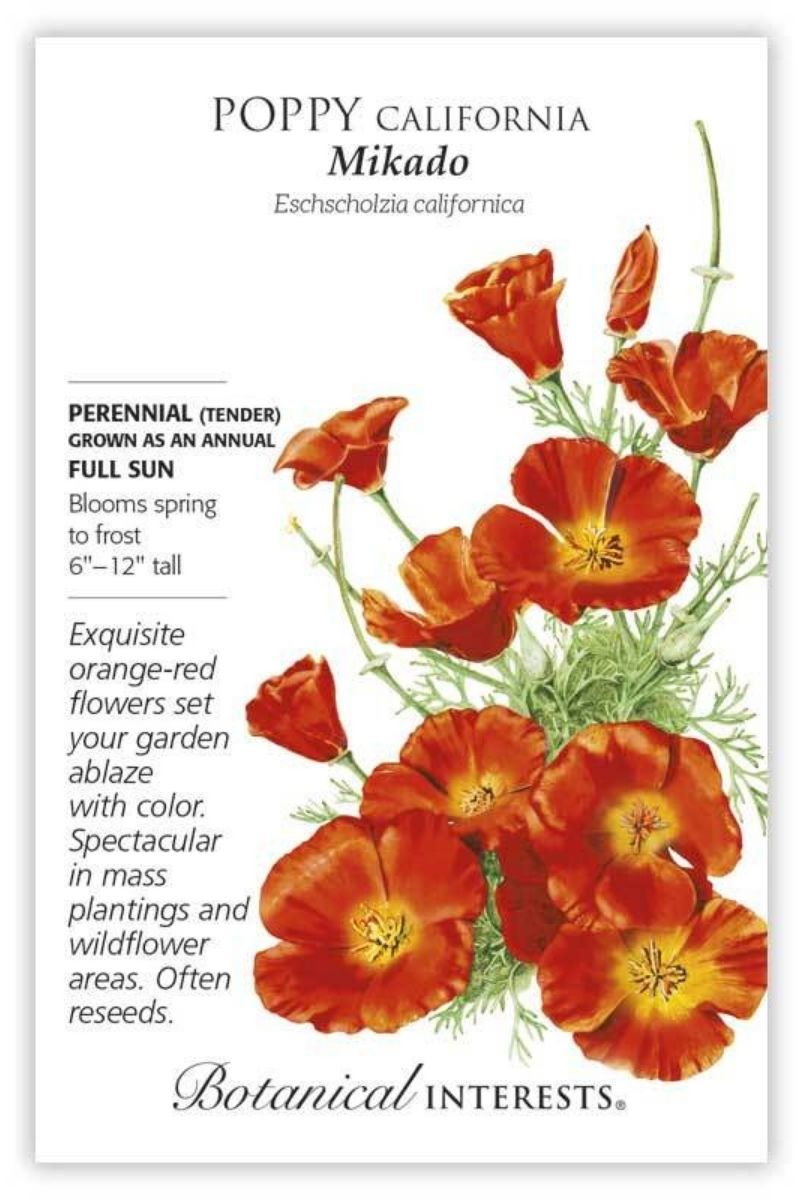 Botanical Interests Mikado California Poppy Seeds