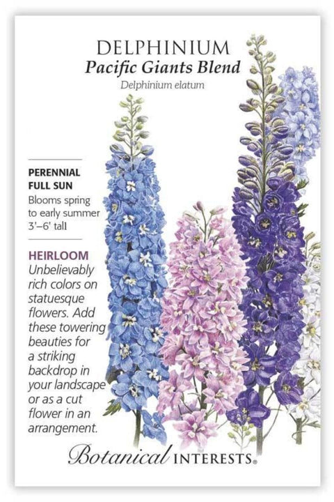 Botanical Interests Pacific Giants Blend Delphinium Seeds