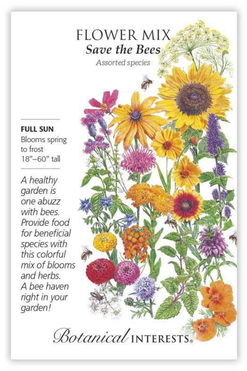 Botanical Interests Save the Bees Flower Mix Seeds