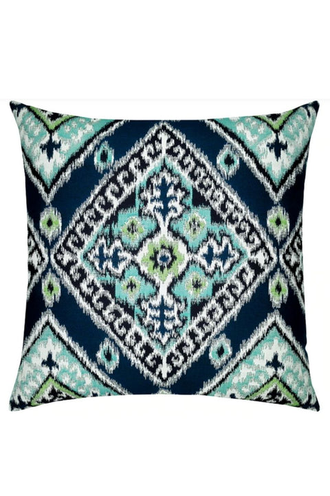 Elaine Smith Ikat Diamond Peacock Pillow with Faux Down 22"x22"