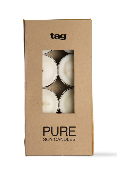 CANDLE, T-LITE PURE SOY S/8