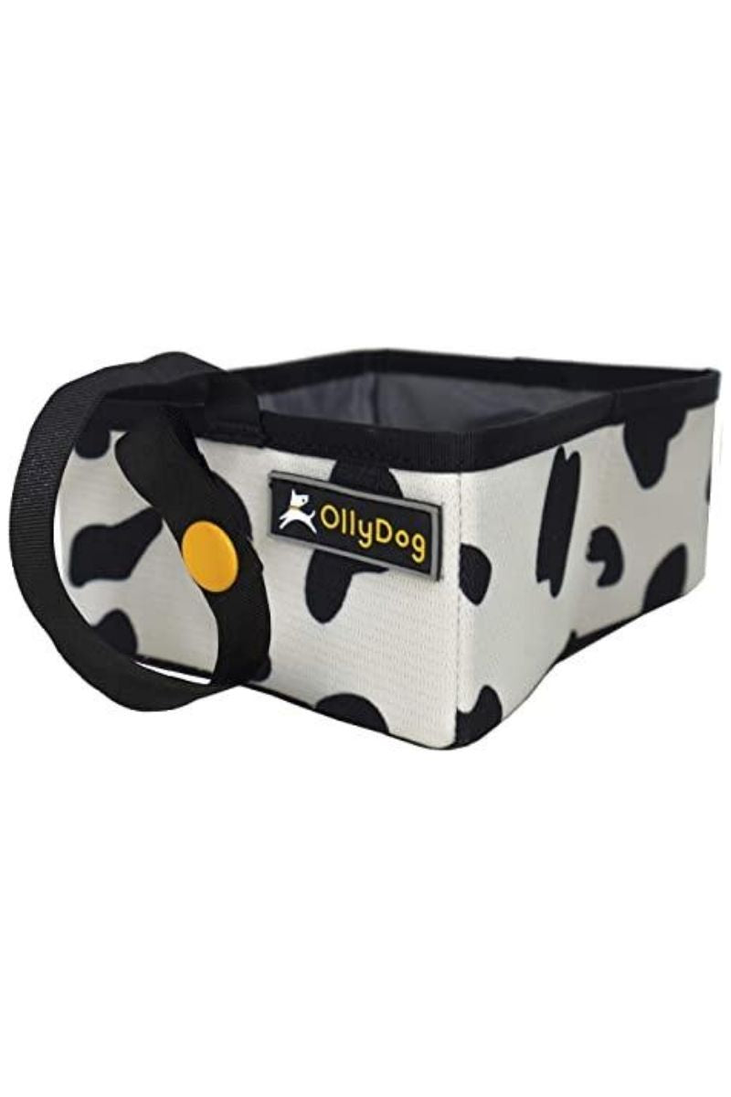 Ollydog Crumple Travel Bowl Cow Hide