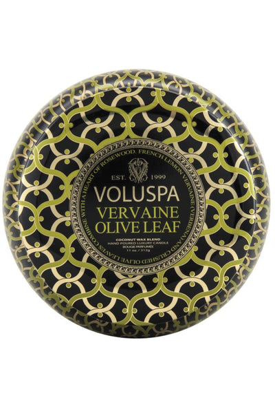 Voluspa Vervaine Olive 2 Wick Tin Candle
