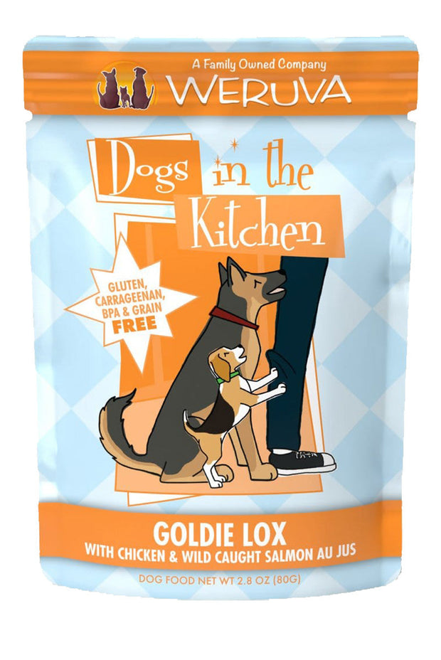 Weruva Dogs In The Kitchen Goldie Lox with Chicken & Wild Caught Salmon Au Jus Pouch 2.8 oz
