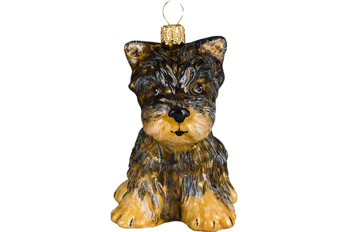 Joy to the World Yorkshire Terrier Puppy Ornament