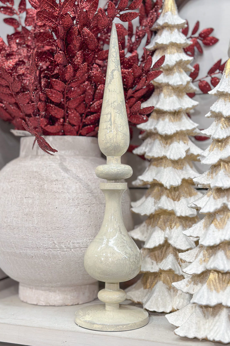 Nottingham Finial 4.75"x 19" Off White