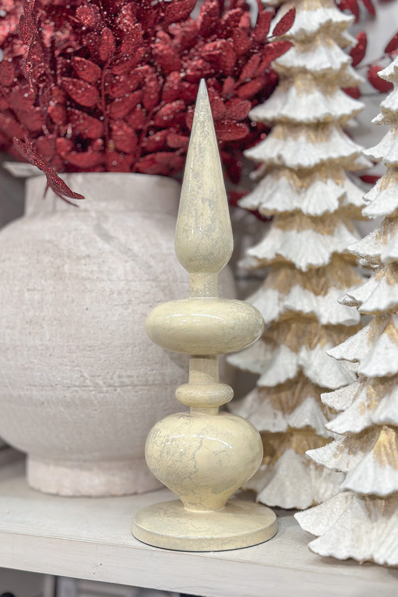 Nottingham Finial 4.5"x 14.5" Off White