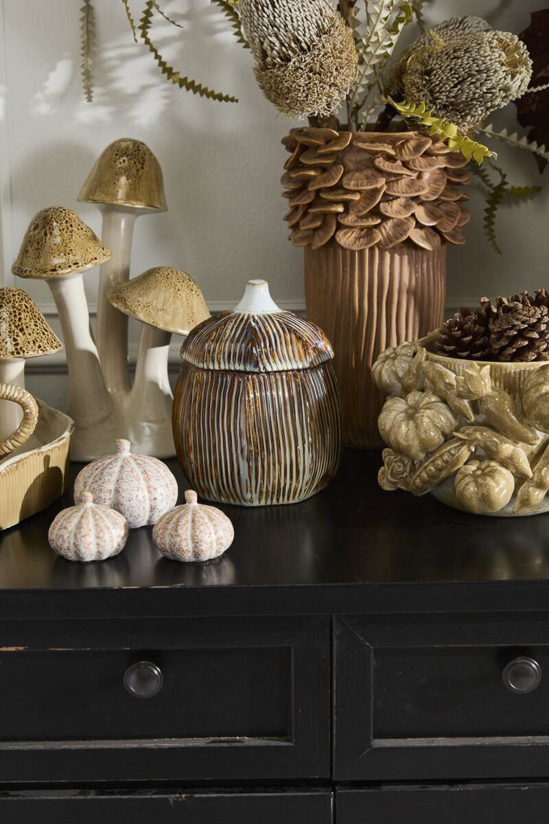 Sweet Birch Canister 6"x 7.75" Brown