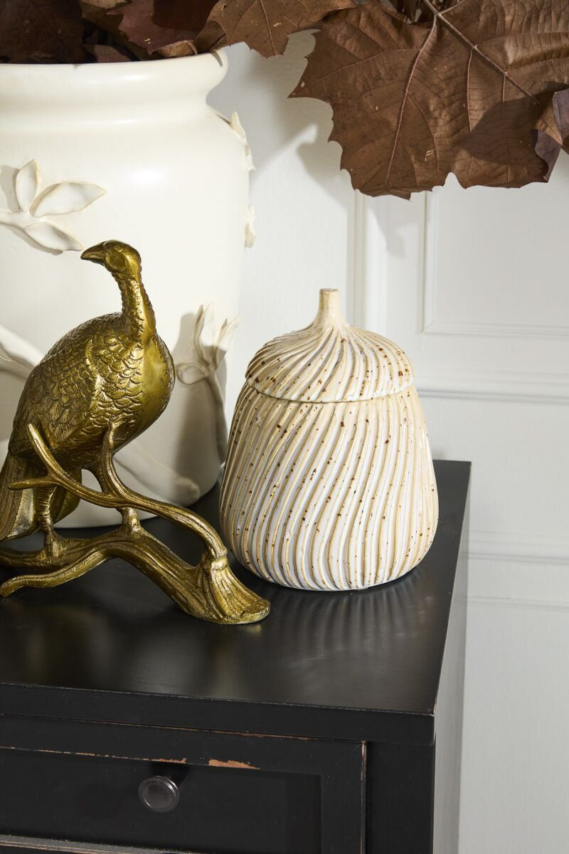 Sweet Birch Canister 7"x 9" Tan